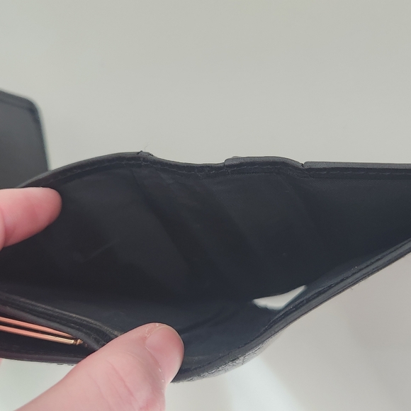 Vintage COACH Black Leather Trifold Multifunction Wallet w/ Kisslock Coin Purse - Picture 8 of 11